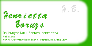 henrietta boruzs business card